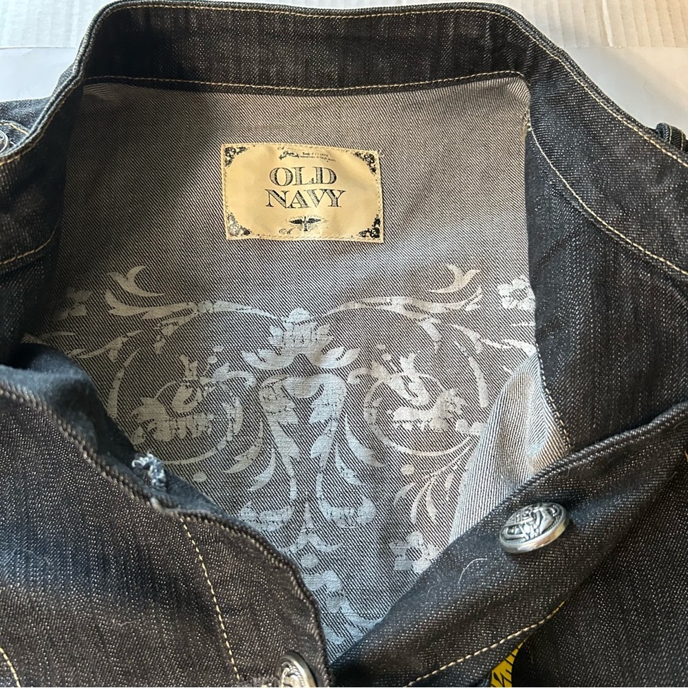 Old Navy Black Denim Military Jacket - Picture 8 of 8